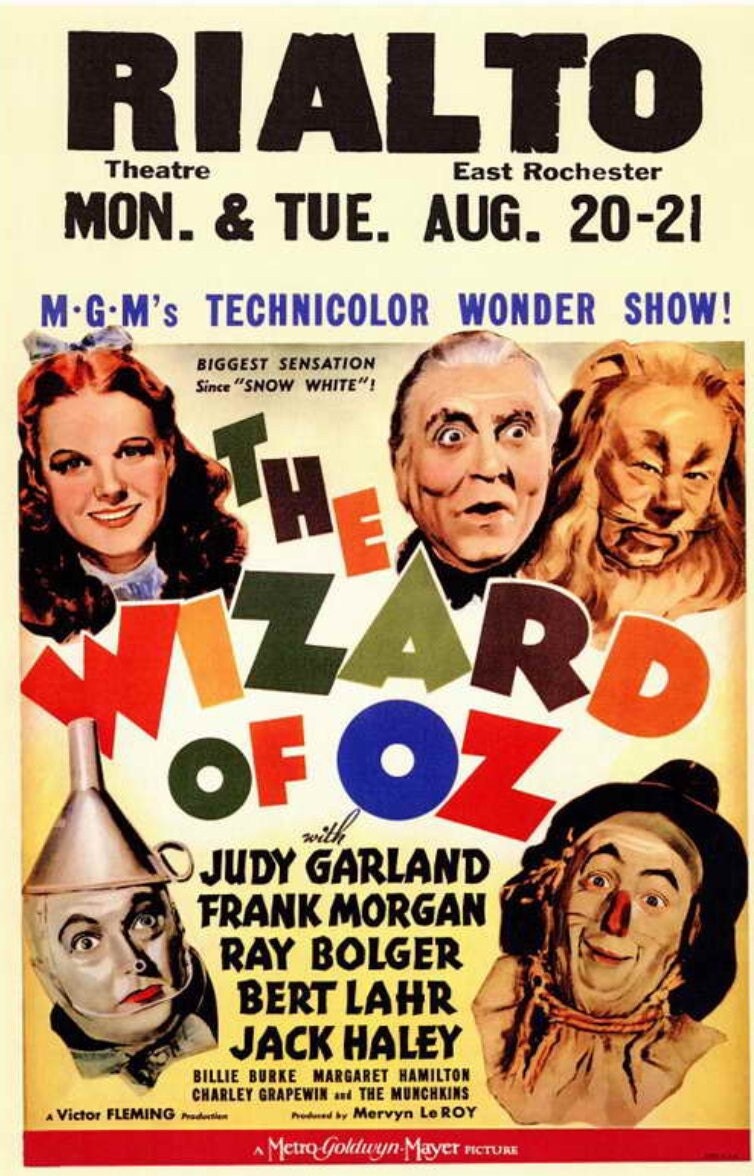 Wizard of Oz Premiered in 1939, On A Unframed 11x17 Poster. Printed on Heavy Card Stock Paper.