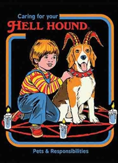 Caring For Your Hell Hound on a 2x3 Magnet with Glossy Finish With Metal Construction.Gift For Him or Her.