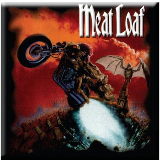 Meat Loaf Bat Out Of Hell Album Cover on a 3”x3” Metal Magnet.Perfect Decoration For The Fridge or any Metal Surface.Gift for Him or Her.