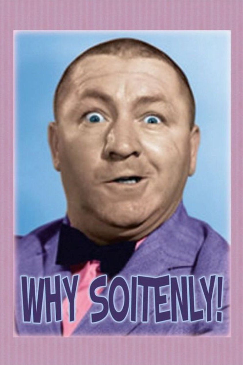 Curly From The Three Stooges on  a 3.5” x 2.5” Metal Magnet With Glossy Finish.A Funny Magnet For Him or Her.