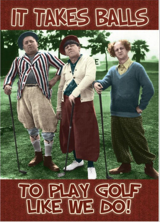 The Three Stooges,Golf Legends on  a 3.5” x 2.5” Metal Magnet With Glossy Finish.A Funny Magnet For Him or Her.