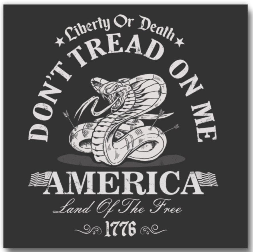 Liberty or Death, Don’t Tread On Me,Gadsden Flag,1776 on a 3” Square Metal Magnet.Great Look For Any Patriots Fridge or Office.