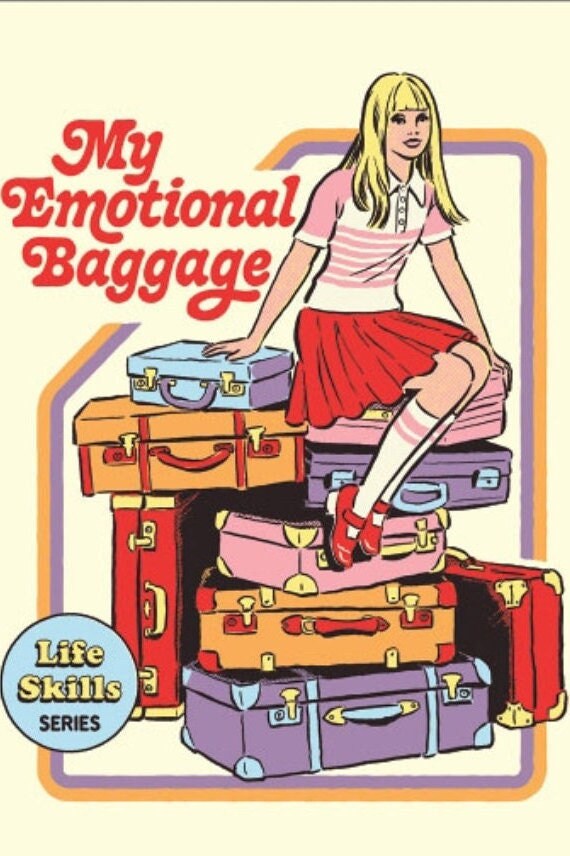 My Emotional Baggage,Life Skills on a 2.5x3.5 Refrigerator Magnet with Glossy Finish and Metal Construction.A Gift For Him or Her