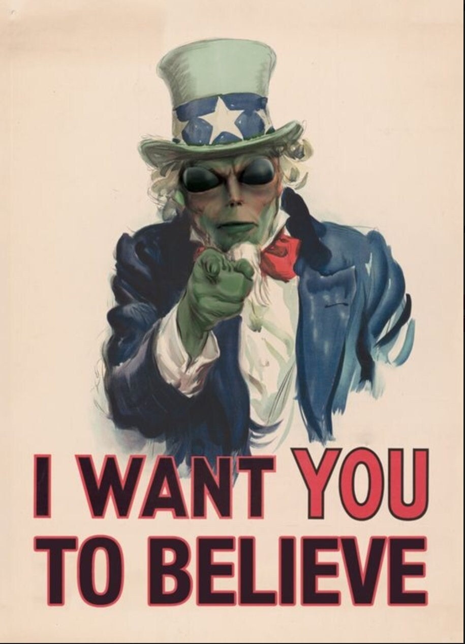 I Want You To Believe,Aliens and UFO’s on a 3.5” x 2.5” Metal Magnet With Glossy Finish.A Funny Magnet For Him or Her.