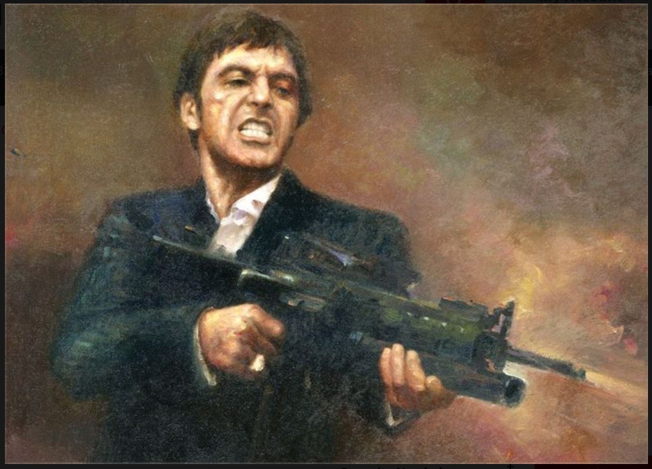 Scarface,Say Hello To My Little Friend on a 3.5” x 2.5” Metal Magnet With Glossy Finish.A Magnet For Him or Her.